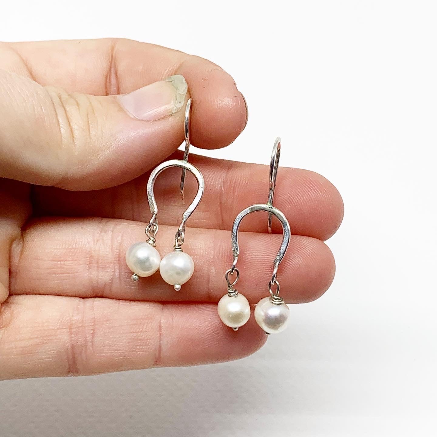 Lucky Horseshoe Pearl Drop Earrings