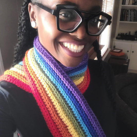 Ribbed Rainbow Scarf