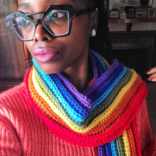 Ribbed Rainbow Scarf